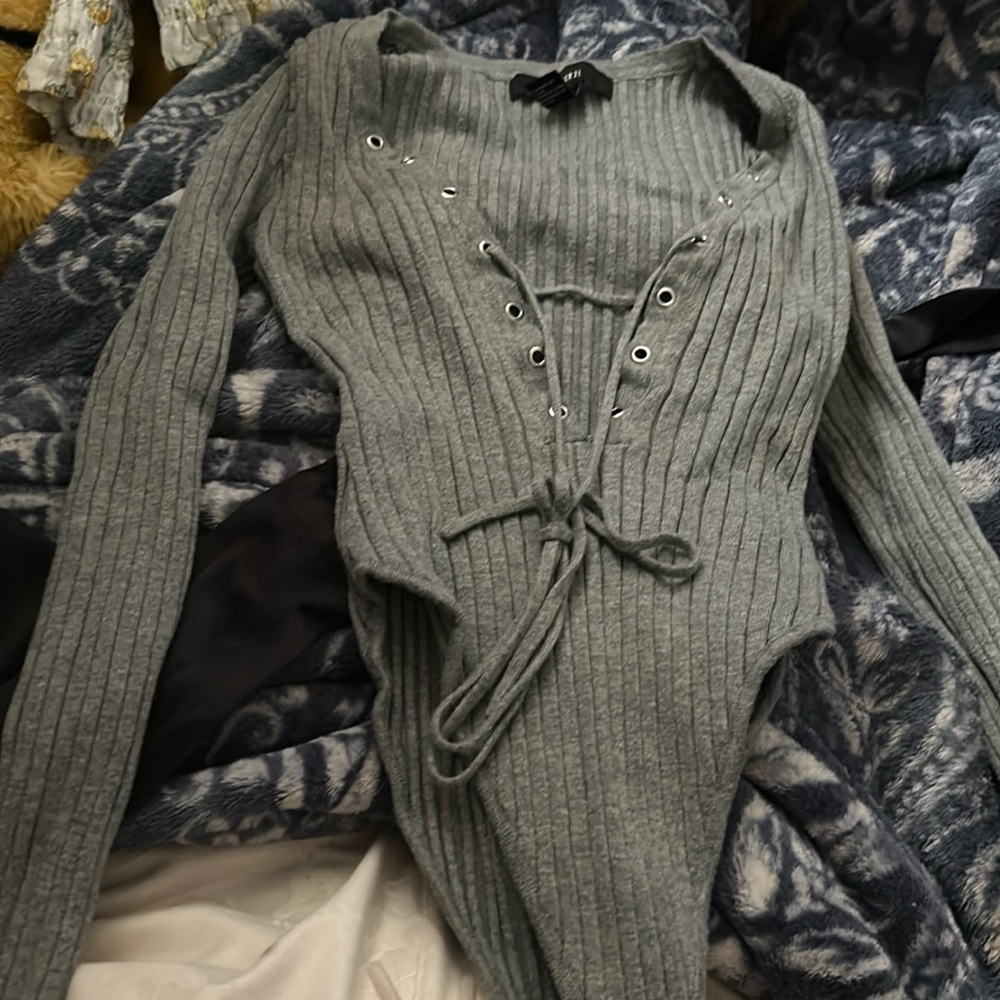 Grey Long sleeve body suit from forever 21